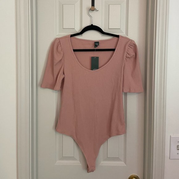 Wild Rose | Bodysuit | Light Pink | Ribbed, Stretch Material | Thong Cut - Picture 1 of 4